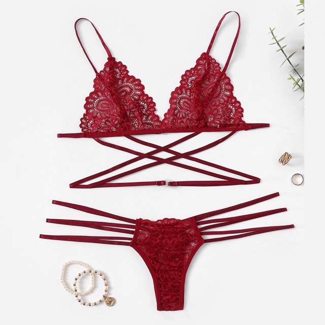 COD CHIC CROSS SET LINGERIE (bralette gstrings,bra set,lingerie sexy,bikini,costum lingerie,bra)