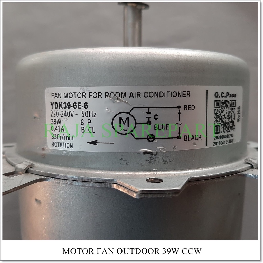 Motor Fan Outdoor AC 39Watt CCW (Putaran AS kearah Kiri - Berlawanan Jarum Jam)