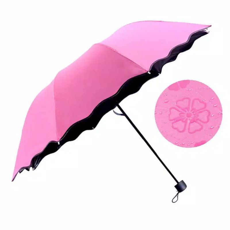 Payung Lipat Kecil / Umbrella Payung Magic 3D dengan Motif yang Muncul ketika Basah Hujan