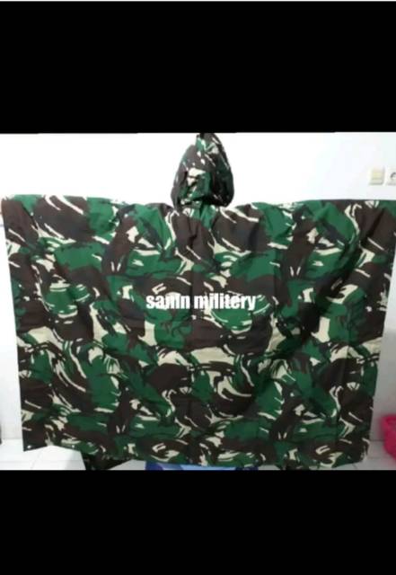 Jas hujan ponco loreng jatah TNI  l  perlengkapan canping hiking  l  survival kit