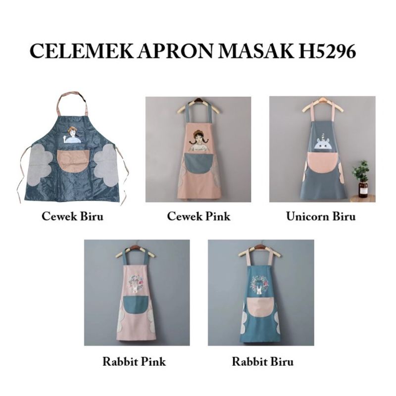 [COD] Appron Masak Celemek Masak Celemek Masak Dapur Anti Minyak Anti Air Lucu Cute Import Motif Karakter Girl Lucu