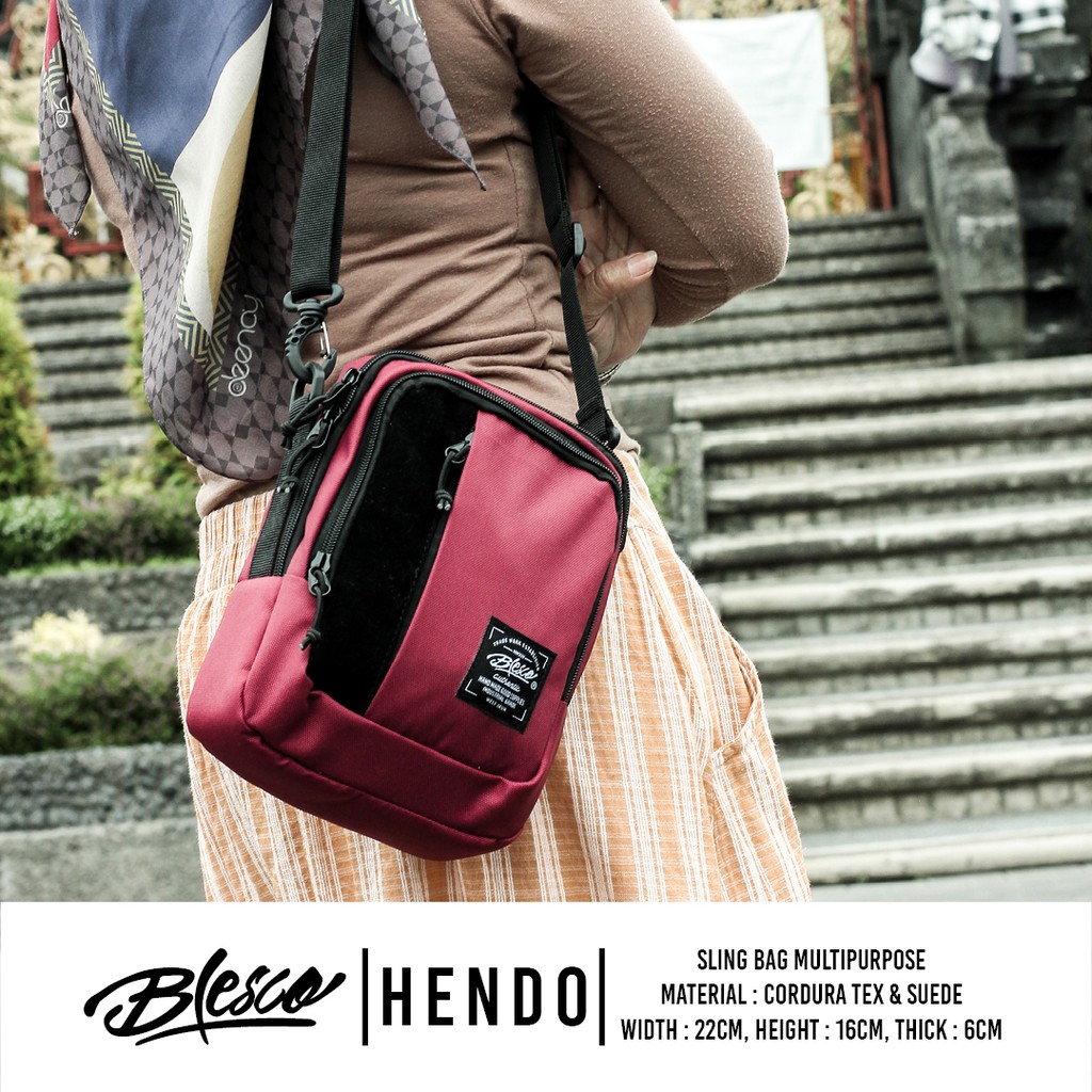 Tas Selempang Mini Wanita Simple Trendi Maroon Blesco Hendo