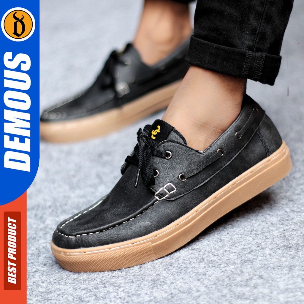 Sepatu Casual Pria Loafers Sepatu Hitam Coklat DEMOUS JIMZAP