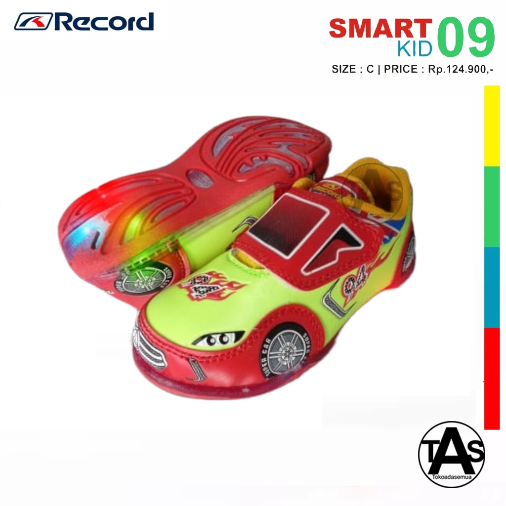 SEPATU LAMPU LED ANAK TERLARIS / SEPATU LAMPU ANAK TERMURAH / SEPATU LAMPU ANAK RECORD SMART 09 UKURAN 24-29