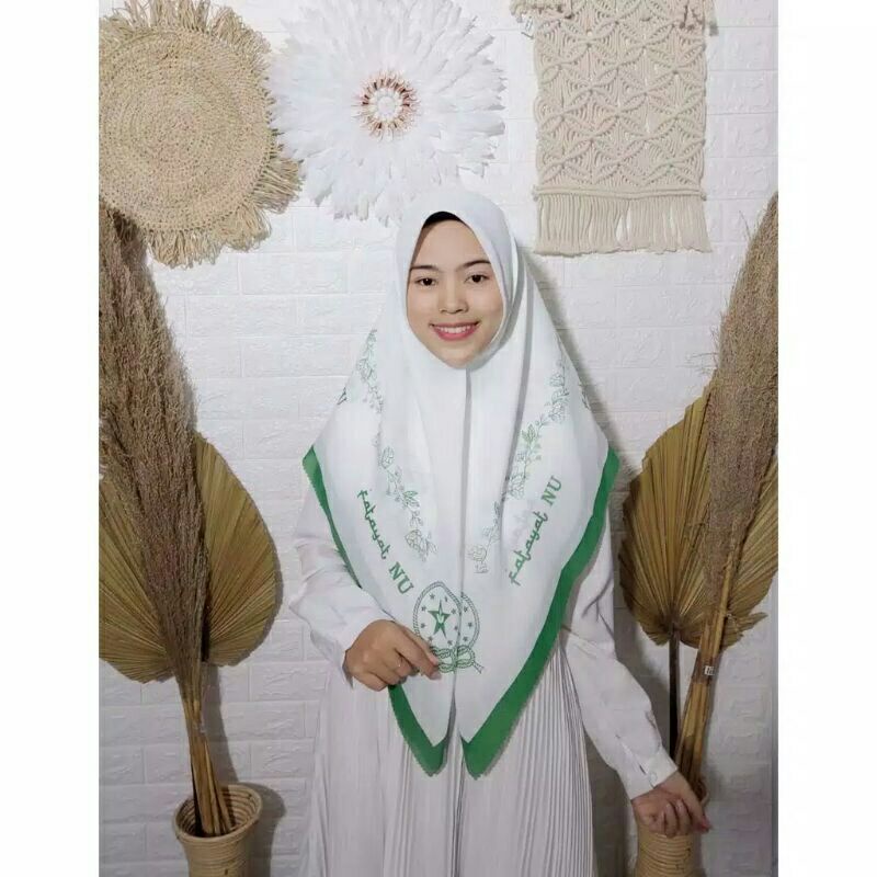 Jilbab Segiempat Muslimat Nu Fatayat Premium-Putih fatayat