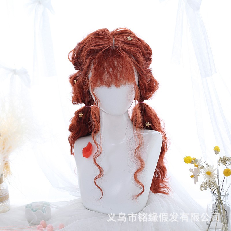 LOL-13 wig rambut palsu wanita brave princess orange curly import