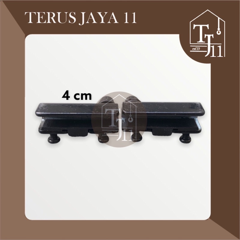 Engsel Jepit Kaca / Engsel T 86 S Hitam / Engsel Pivot Kaca T-86 ( 1 Set )