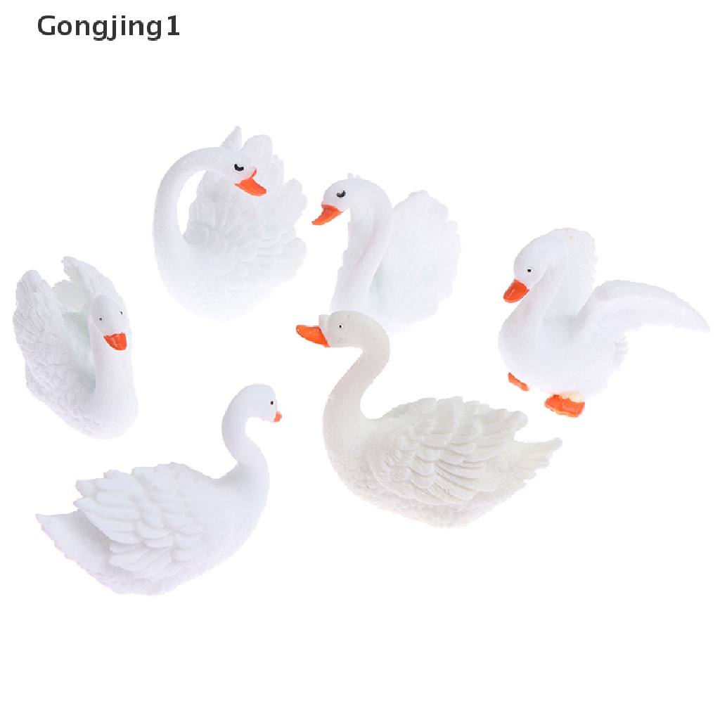 Gongjing1 2 Pcs Miniatur Angsa Mini Untuk Dekorasi Taman Minifairy Gardenrumah DIY