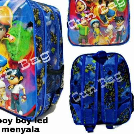 Tas sekolah anak sd karakter Boboiboy gambar timbul Led nyala tas ransel anak laki laki BOBOIBOY