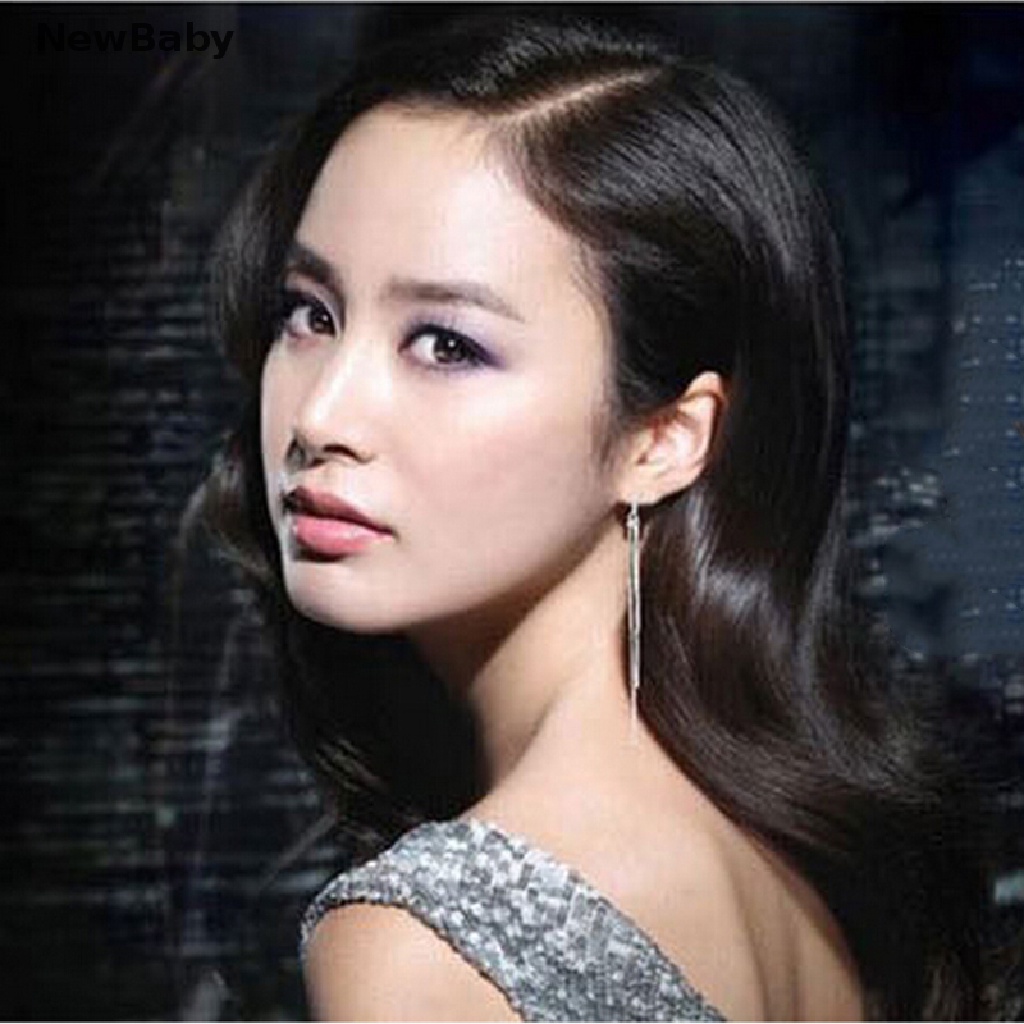 Anting Kait Gantung Panjang Warna Silver Untuk Wanita