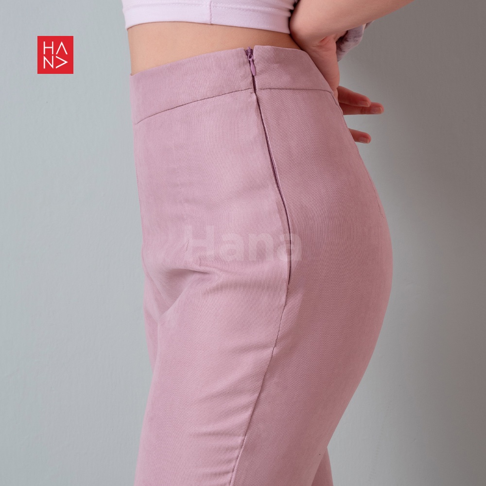 HanaFashion JKT - Geni Corduroy Loose Slit Pants Celana Corduroy Panjang Slim Wanita - LP086