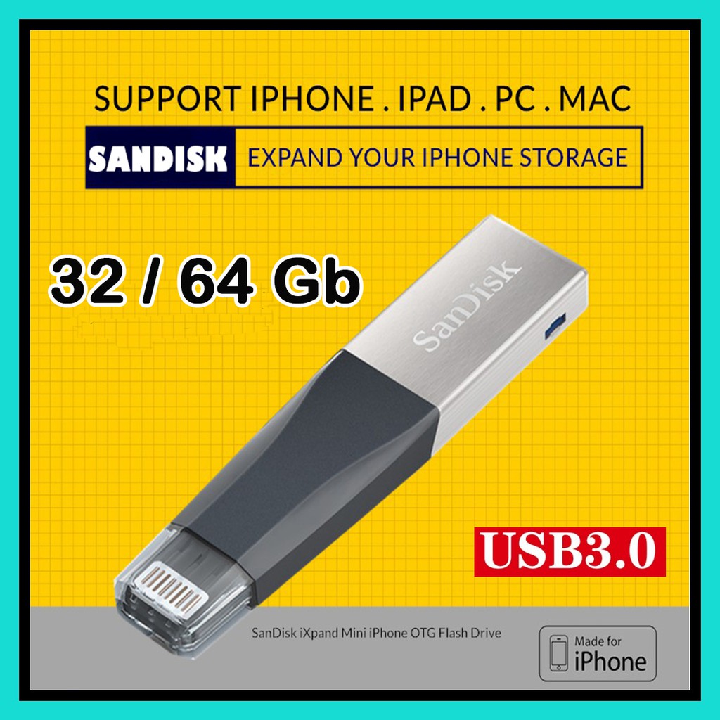 Flashdisk OTG Iphone Sandisk 64GB - 32GB - Flash Drive Sandisk Ipad / LIGHTNING