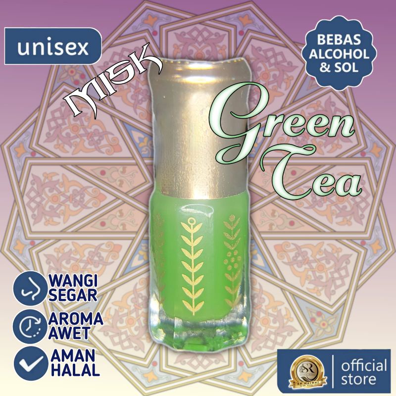 Misk Thahara Musk Tahara Musk Al Tahara GREEN TEA Kemasan Tola Padi Stik Ukuran 3 , 6 , 12 ml