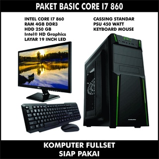 Pc gaming/ Komputer Core i7 860 Ram 4 Gb Harddisk 250 Gb Layar 19 Inch
