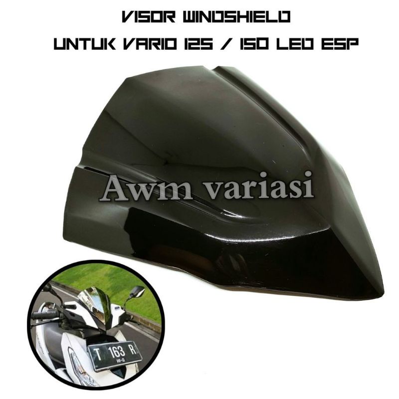 Visor vario 150 &amp; vario 125 led esp 2015 2017 tgp hitam anti pecah