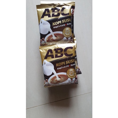 

ABC Kopi Susu, Kopi & Gula + Susu 10 sachet @30gr