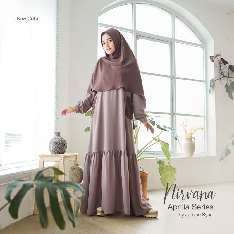 Aprilia Series - Nirvana | Jamise Syari | Faezia Official Shop | Gamis Khimar Syari | Dress