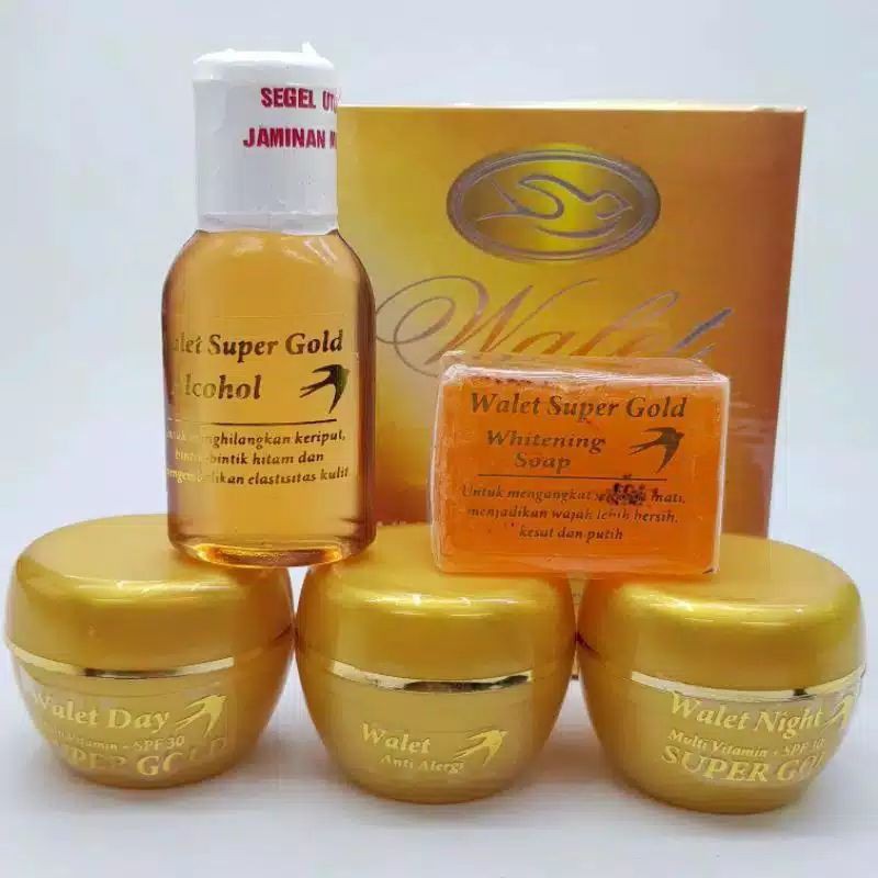 CREAM WAJAH WALET SUPER GOLD POT GOLD 5in1 // Asli Super