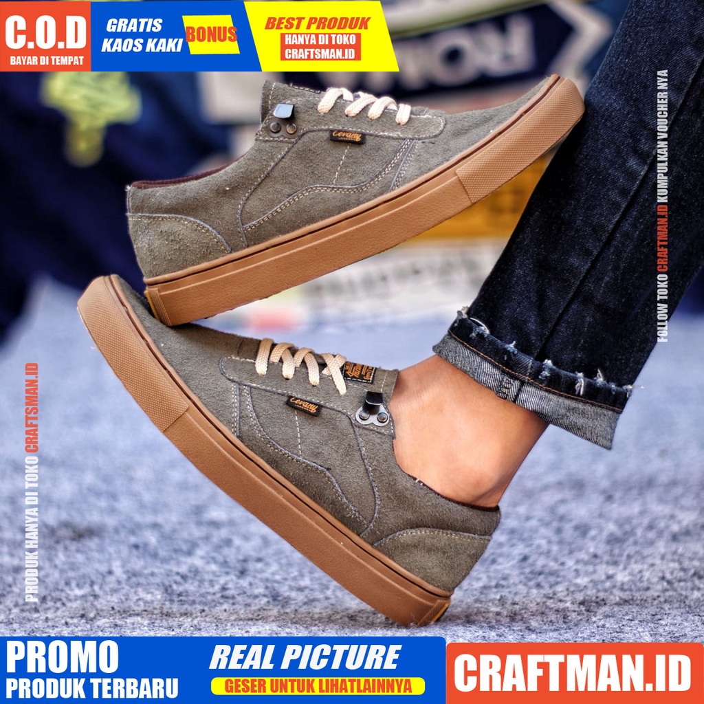 CRAFTS - Sepatu Formal Casual Hitam Sneakers Kerja Pria