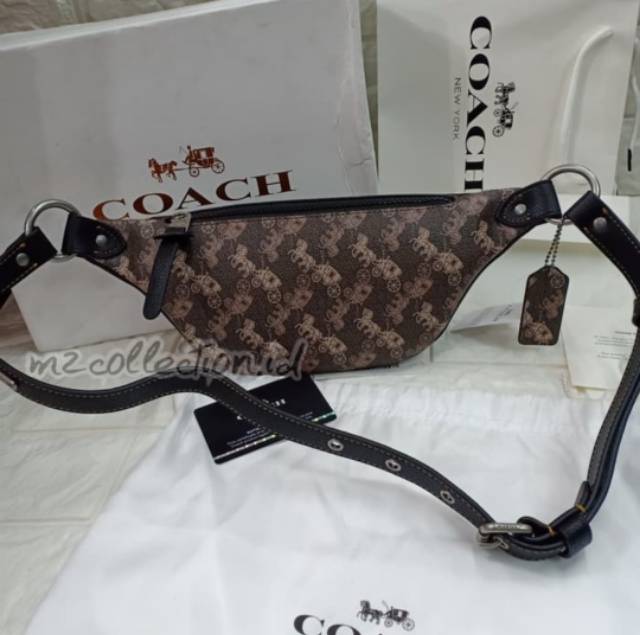 COACH Rivington Belt Bag 7 With Horse Carriage Print   Kualitas Mirror Quality