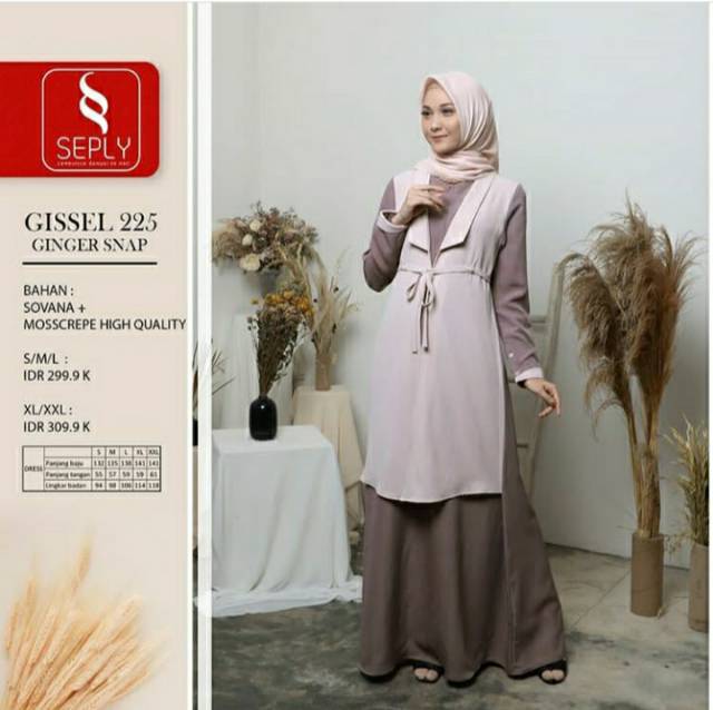 Seply Eksis 103 Ginger Snap - Baju Muslim Sarimbit Keluarga - Gamis Couple Family Series Lebaran