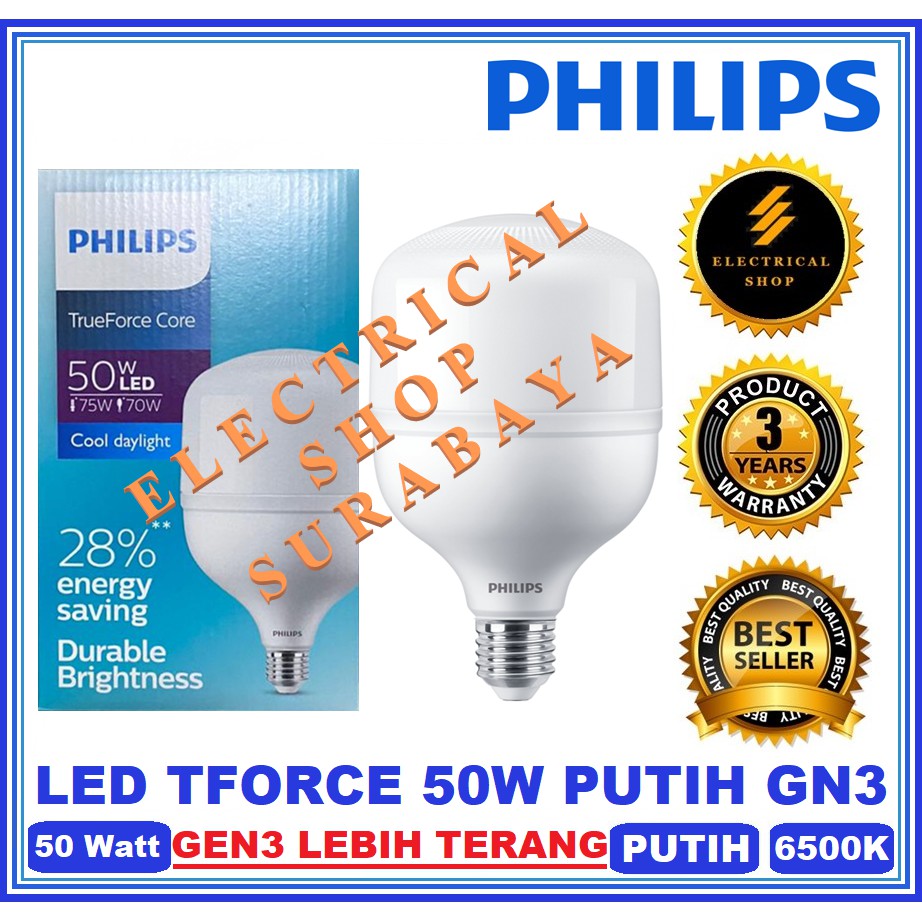 PHILIPS LAMPU LED TRUEFORCE 50W 50 WATT PUTIH GN3 (HARGA GROSIR) TFORCE CORE INDUSTRIAL GEN3 G3