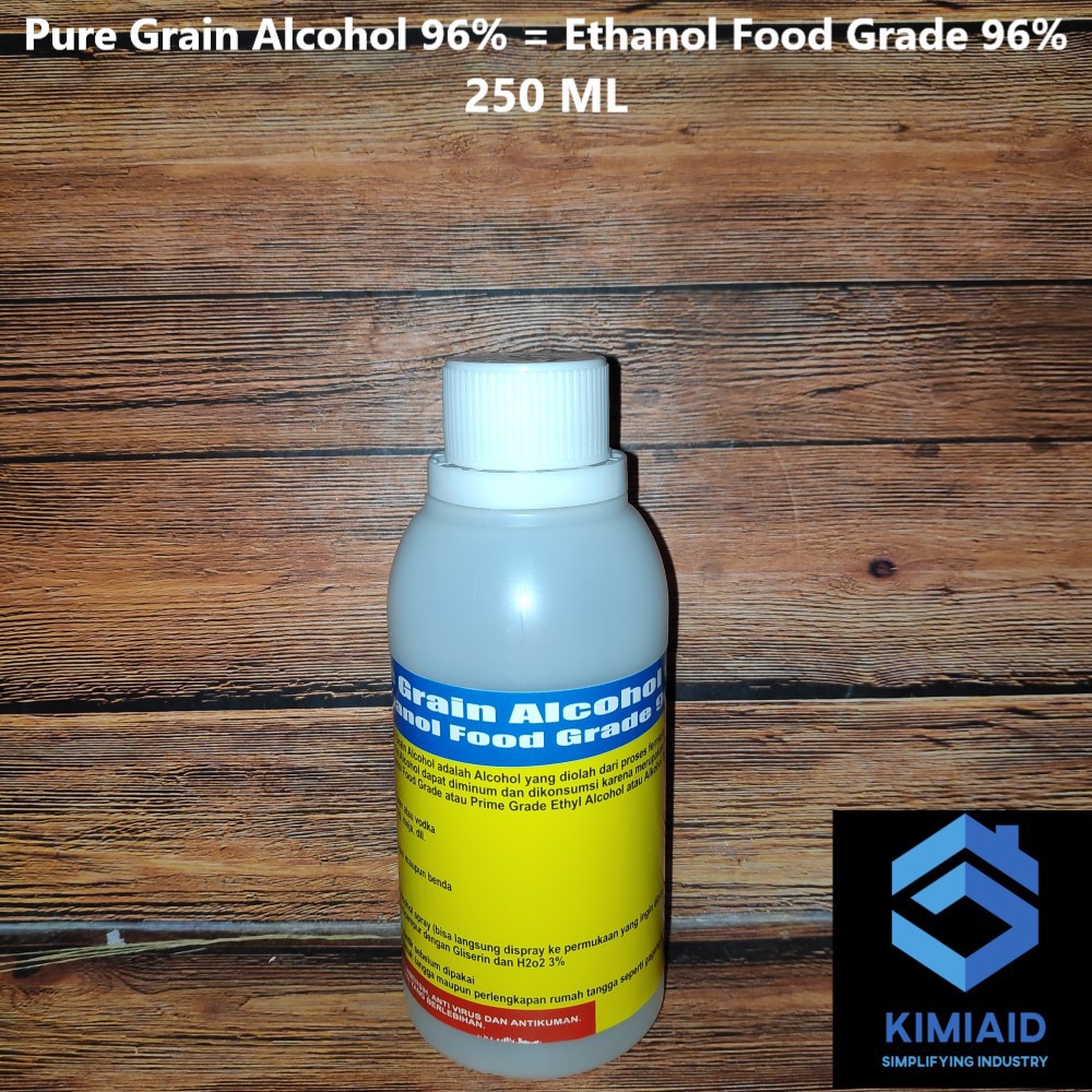 Pure Grain Alcohol 250 ML - Ethanol Food Grade 96% -  Alkohol 96 Persen - Hand Santizer Disinfektan