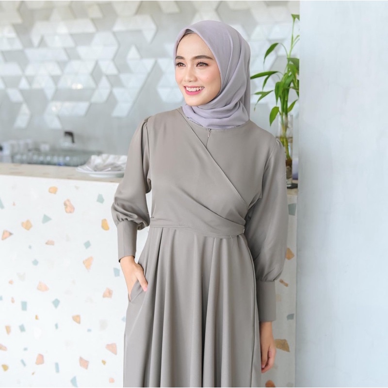 Rereyshop Madina Dress Bahan Shakilla Import Adem Dress Wanita Terlaris