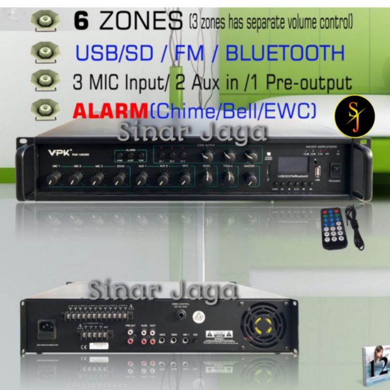 Amplifier TOA / Amplifier VPK PAS 350USE 350watt 6 zone ORIGINAL PRODUCT