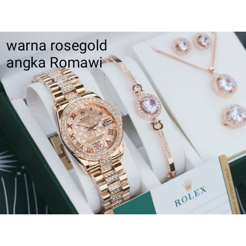 jam tangan wanita rolex set premium tanggal aktif