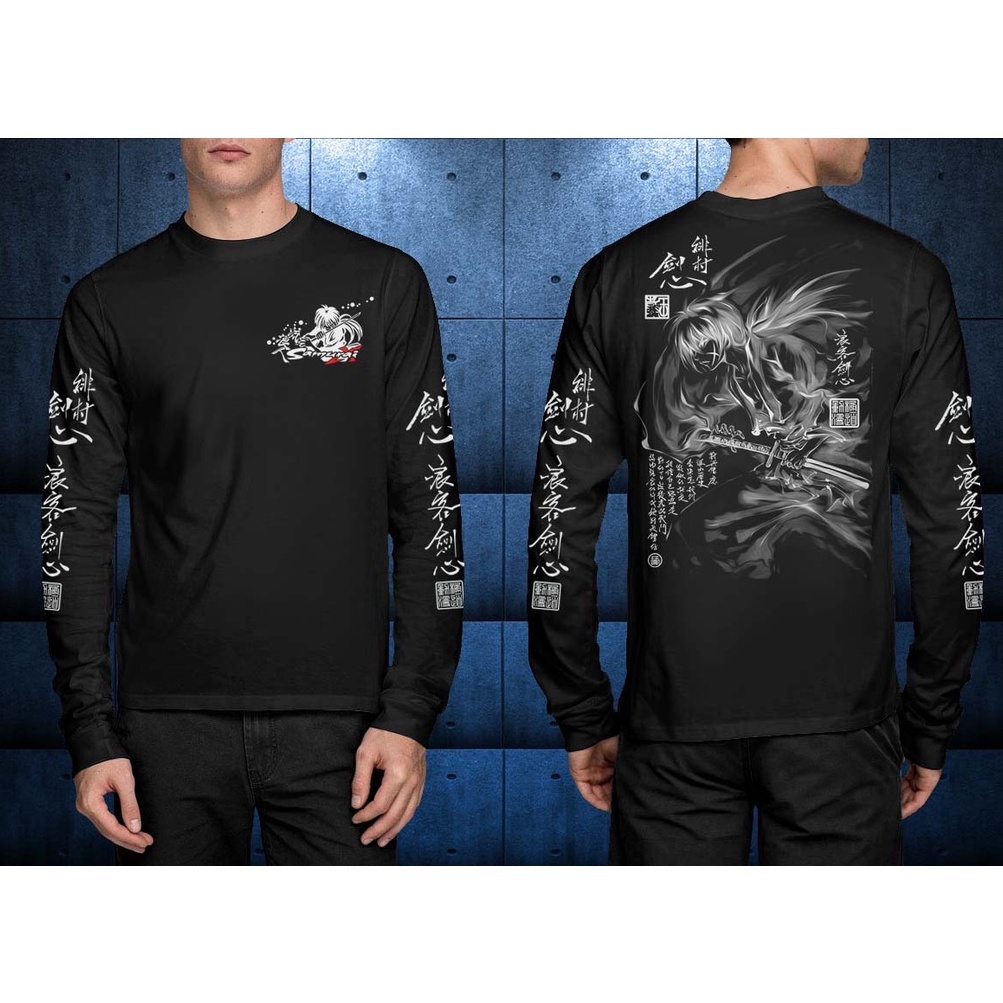 KAOS PRIA/KAOS SAMURAI X/ROROUNI KENSHIN PANJANG/RONIN/BAJU DISTRO/KAOS SABLON/KAOS KARAKTER/KAOS BE