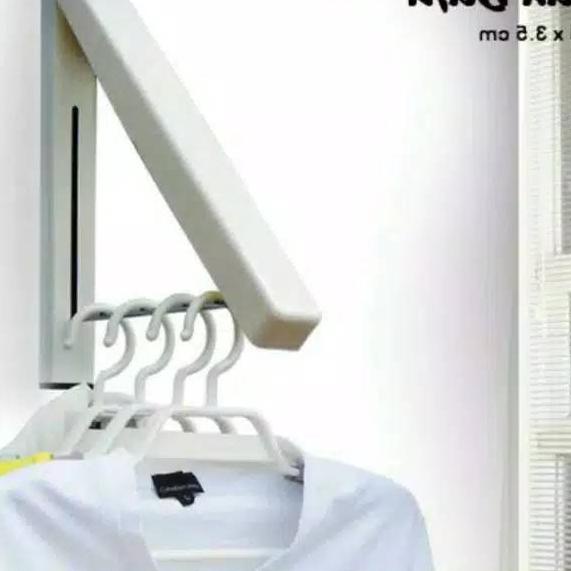 ✩ Gantungan Baju Indoor/Hanger Baju Jemuran Baju Stainless FREE Baut ☁