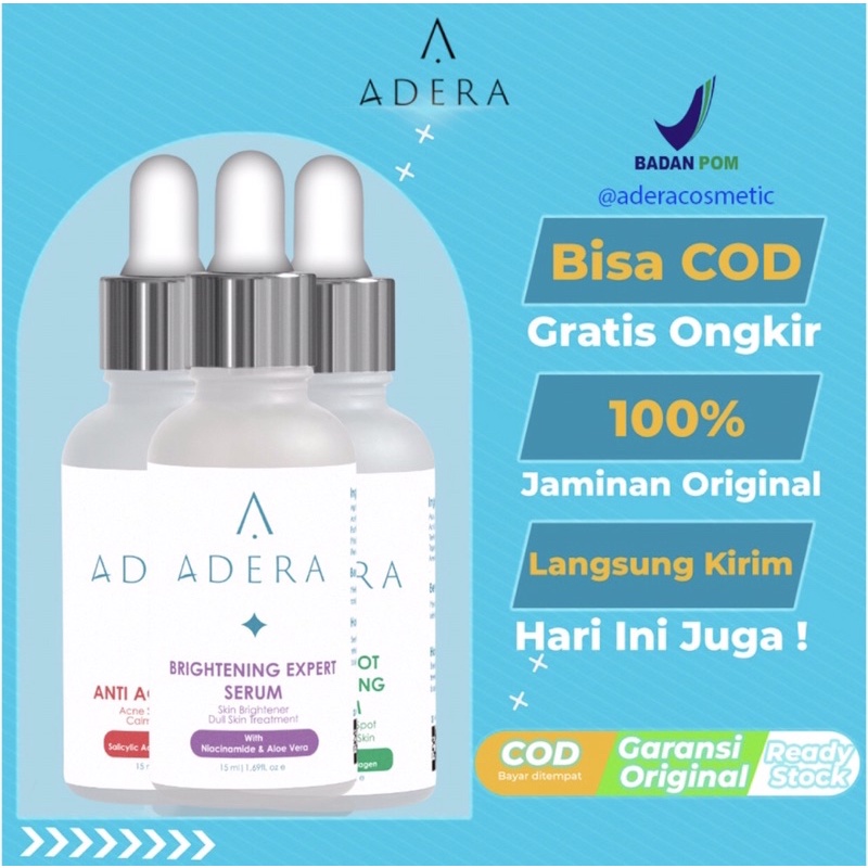 Adera Serum Wajah Glowing Putih Bersih Bebas Jerawat Kusam Flek Bintik Hitam Terdaftar BPOM