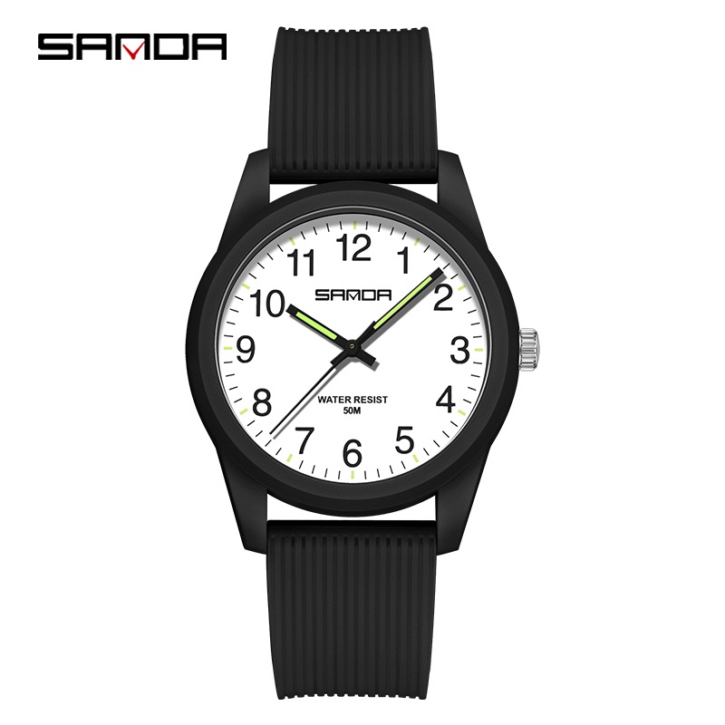 SANDA 6089 Jam Tangan Pria Wanita Analog Sport Tali Rubber Luminous WATCHKITE WKOS