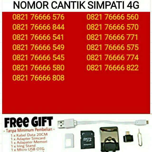 [ Bayar Di Tempat ] SERI 6666 Kartu Perdana Nomor Cantik Telkomsel Simpati As loop 4G