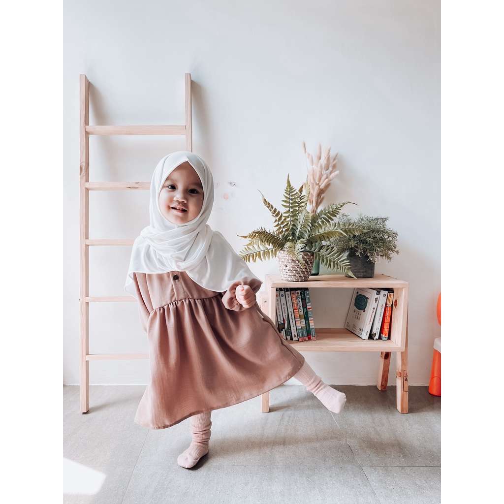 ARISA - DRESS ANAK PEREMPUAN LENGAN PANJANG KATUN RAYON TUNIK LONGGAR TIDAK PANAS KADO ULANG TAHUN