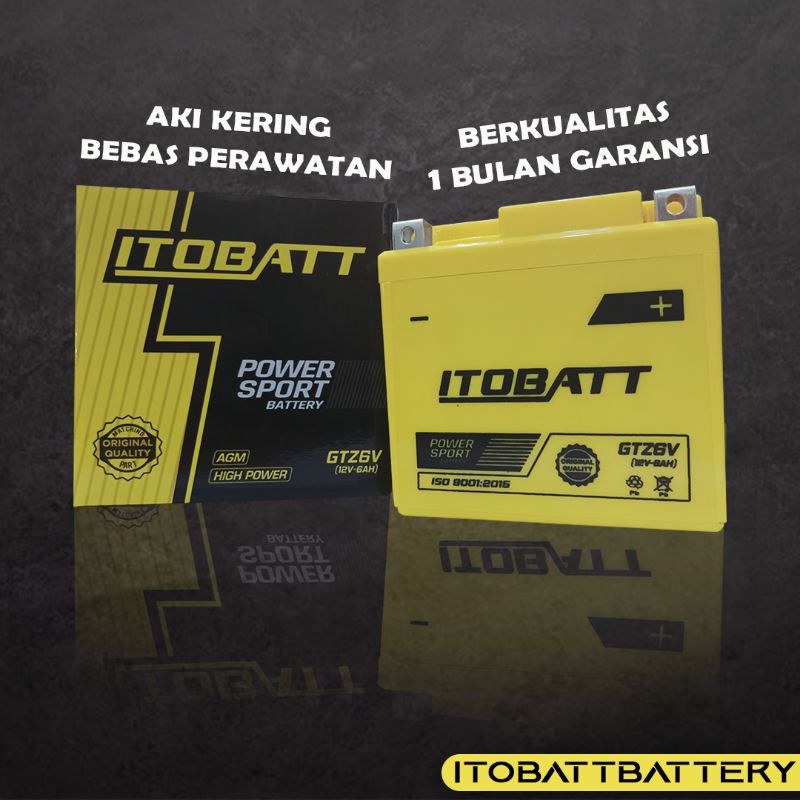 Jual Aki Kering Itobatt GTZ6V 12 VOLT 6 Ampere buat motor CBR 150, CRF