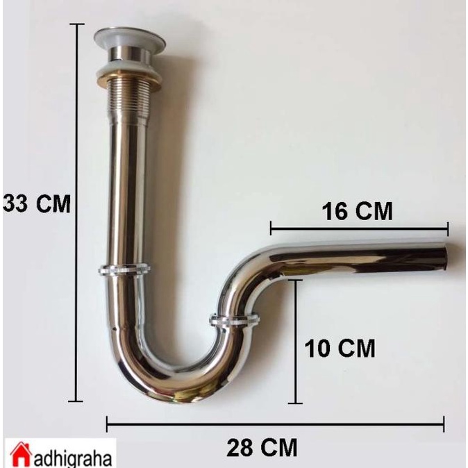 Siphon Leher Angsa Pencet Wastafel Kedeng Stainless Steel Sifon