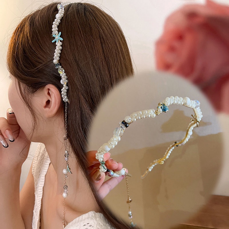 Bando Mutiara Imitasi Gaya Retro Elegan Untuk Wanita