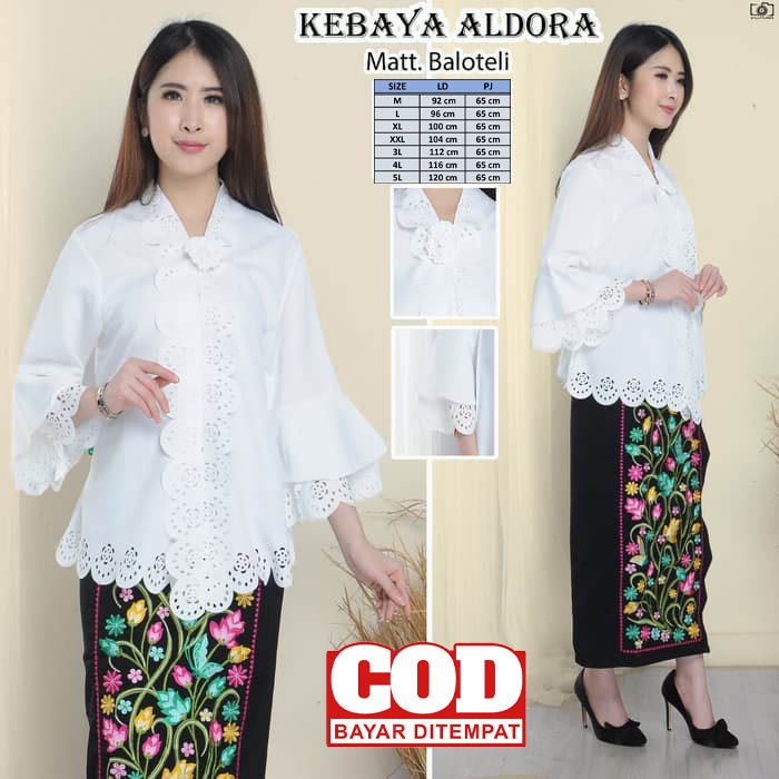 WBS Kebaya modern putih / Atasan kebaya putih / Kebaya putih polos - XXL ORIGINAL