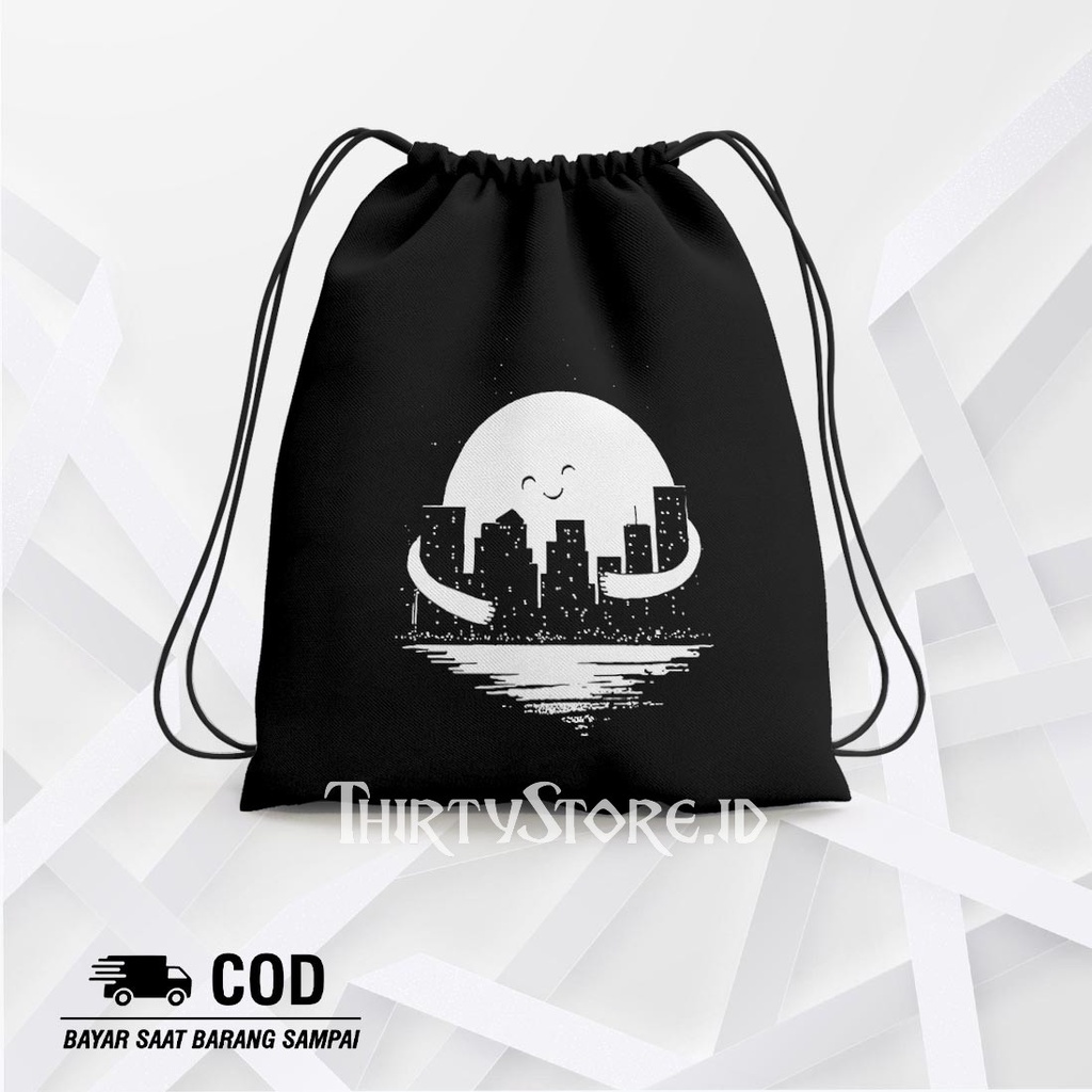 Tas Serut String Bag Hug City - Drawstring Bag Waterproof | Thirty Store.Id