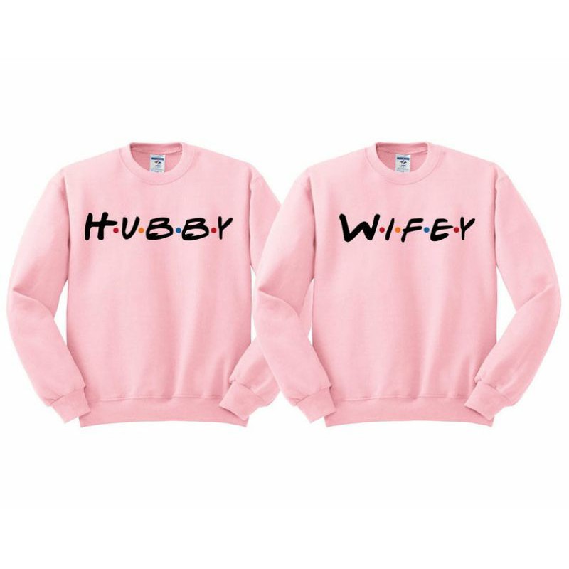 S - XXXXXL(6XL) WIFEY HUBBY Sweatshirt Justin Bieber and Hailey BIGSIZE OVERSIZE Love Couple Sweater Crewneck Match Boy Girl