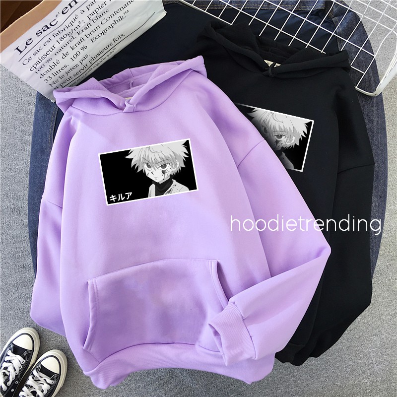 HODISO - Hoodie Jumper Killua Bw Size M-Xxl Unisex (Pria&amp;Wanita) Anime Japan