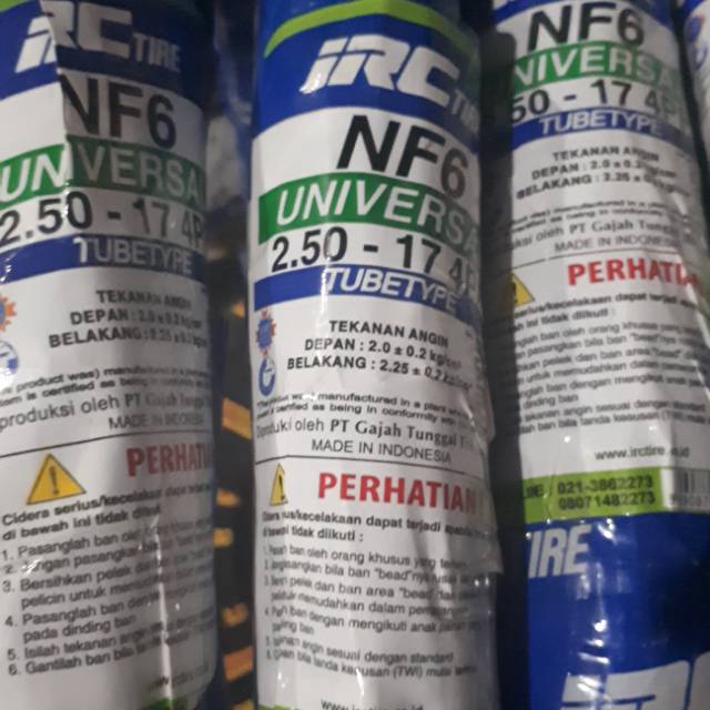 IRC NF 6 uk. 2.50 - 17 . Ban Classic . Ban motor klasik . Tubetype
