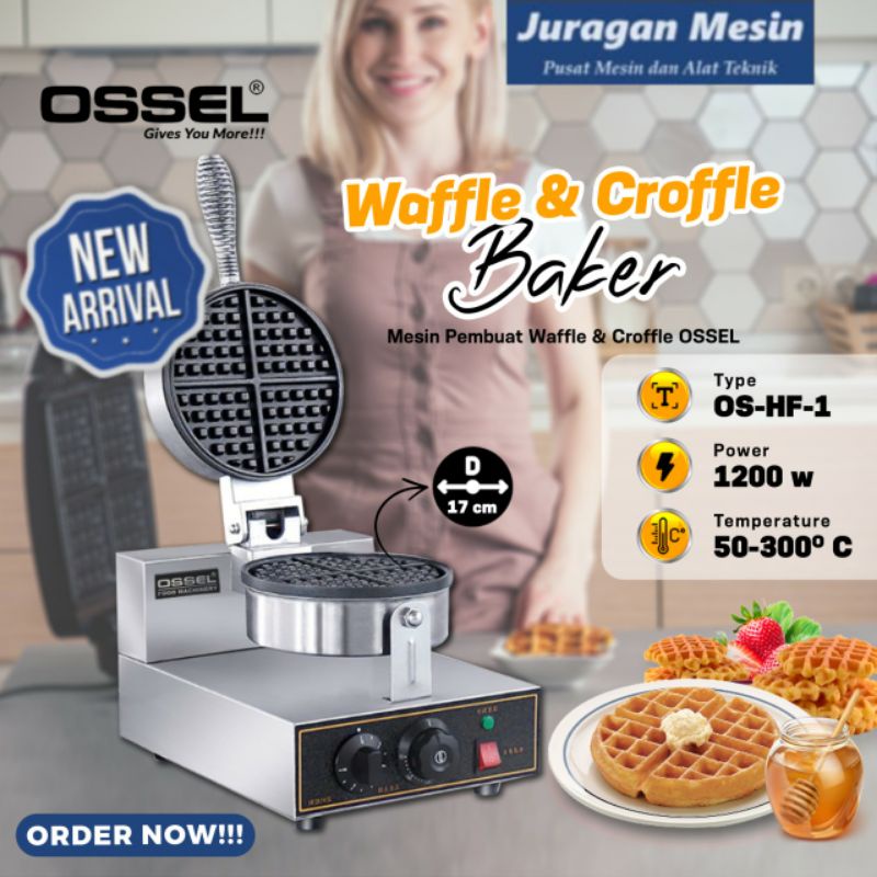 Jual Bergaransi Mesin Cetak Croffle Waffle Ossel Round Waffle Maker Mesin Waffle Mesin Croffle