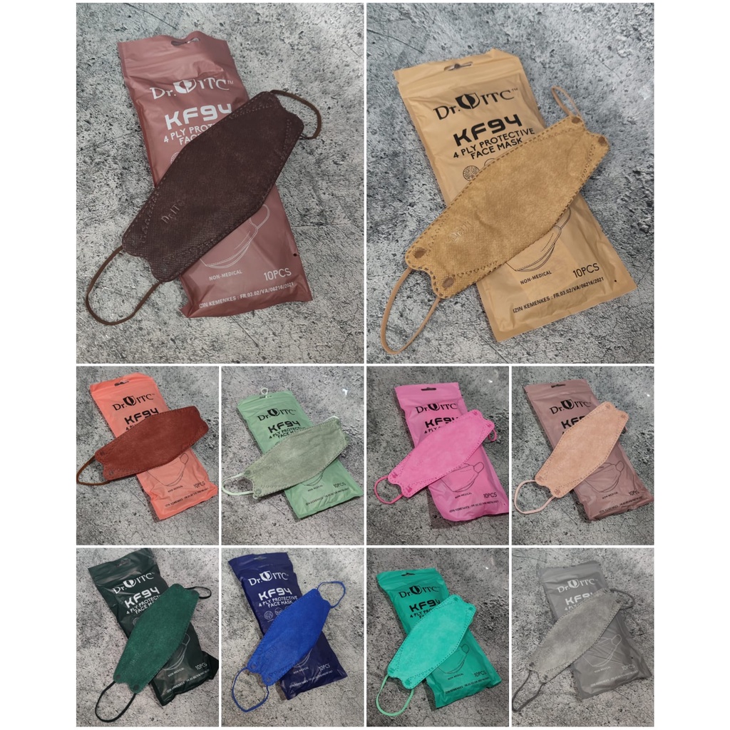 DR ITC KF94 EMBOS KEMENKES 4PLY - MASKER KF94 EMBOS 4PLY DR ITC WARNA