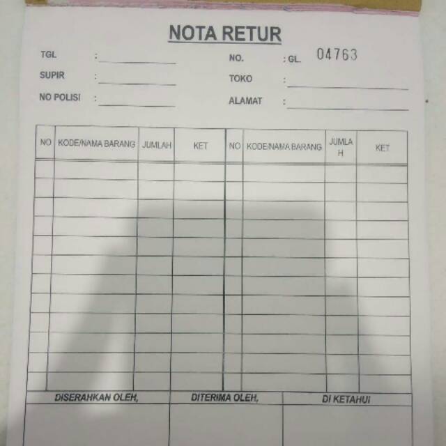 

Nota Retur