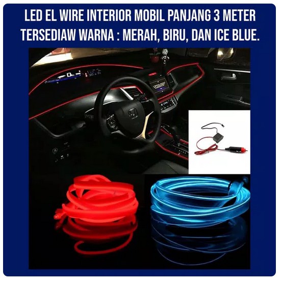 Lampu led Ambience ambient Light Dashboard Interior Lis Mobil Mobil 2 Meter Neon 3 meter el wire 12V