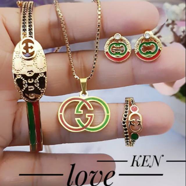 Xuping set perhiasan gelang lapis emas lapis emas 18k