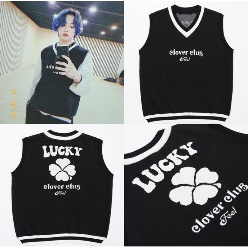 [READY STOCK] Vest jungkook feel clover rajut rompi